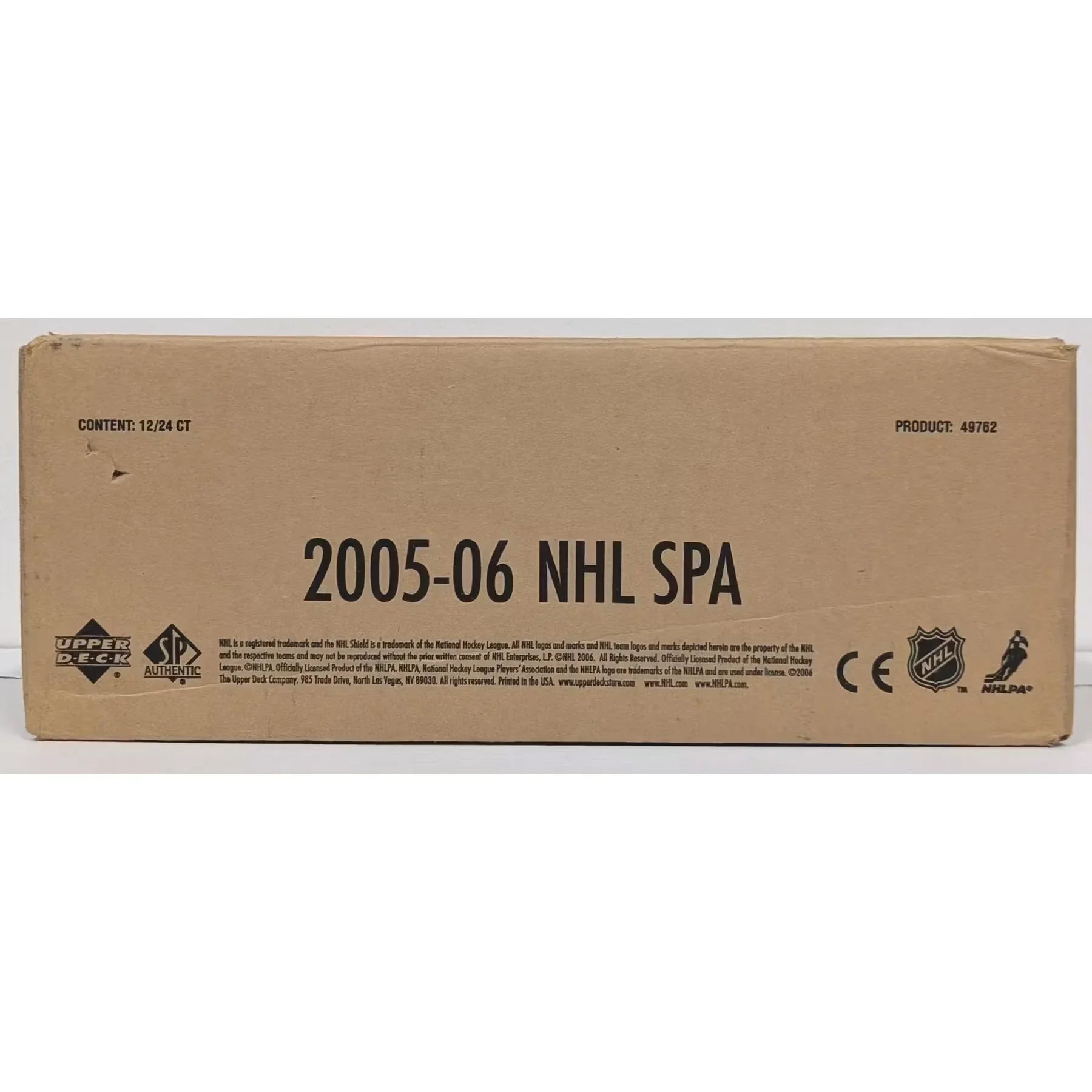 2005 06 Upper Deck SP Authentic Hockey Hobby 12 Box Case (Ships Sealed Only)