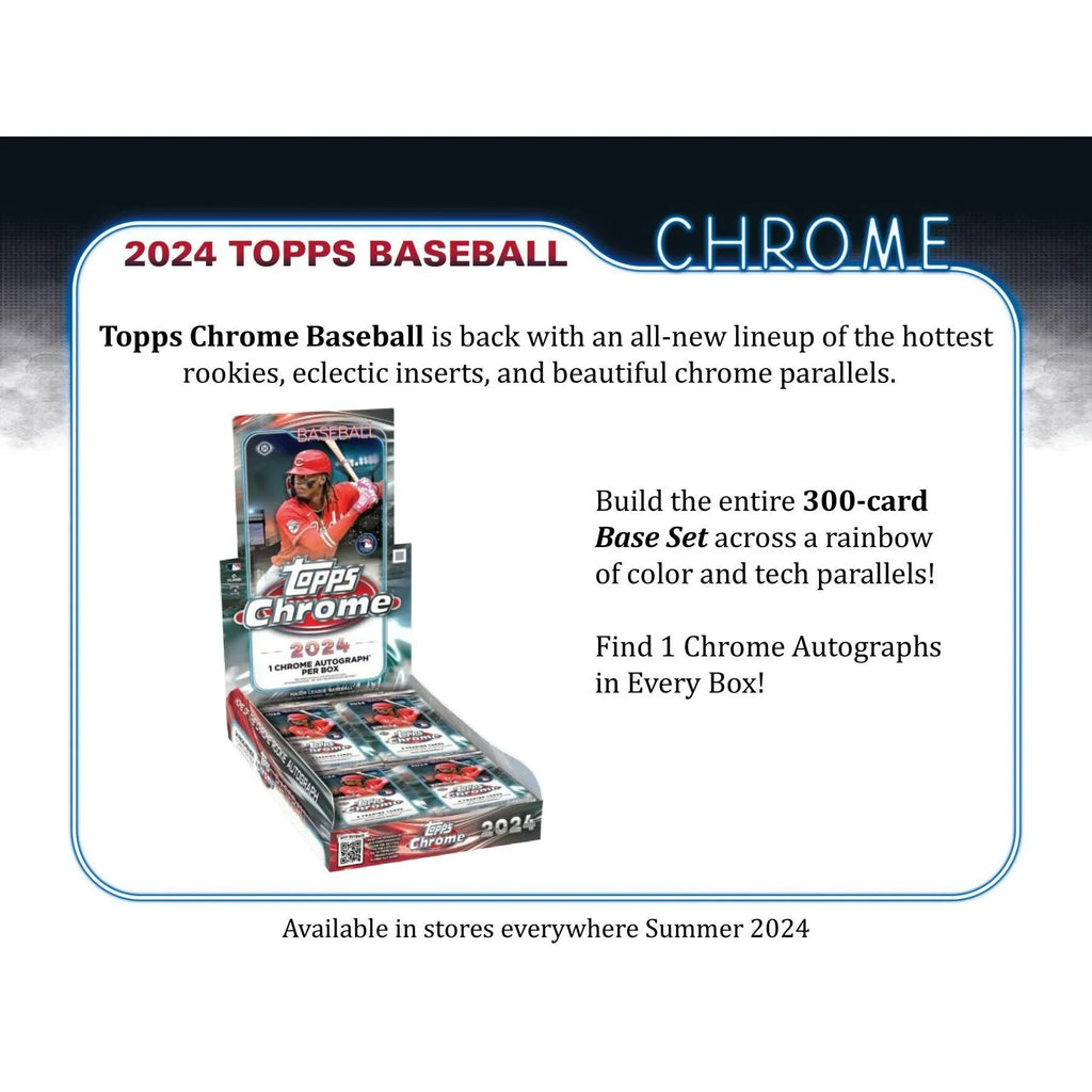 2024 Topps Chrome Baseball Hobby Box (Ships Sealed Only) - D