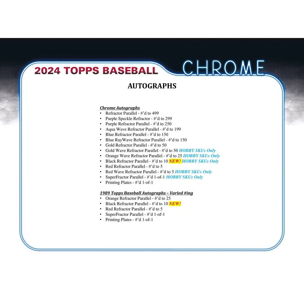 2024 Topps Chrome Baseball Hobby Jumbo 8 Box Case (Ships Sealed Only)