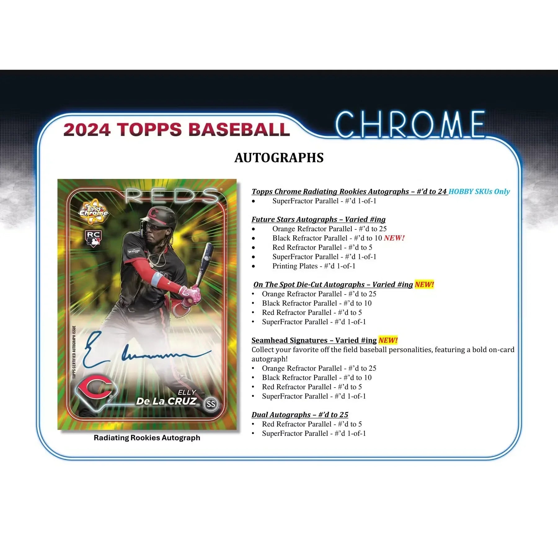 2024 Topps Chrome Baseball Hobby Jumbo 8 Box Case (Ships Sealed Only)