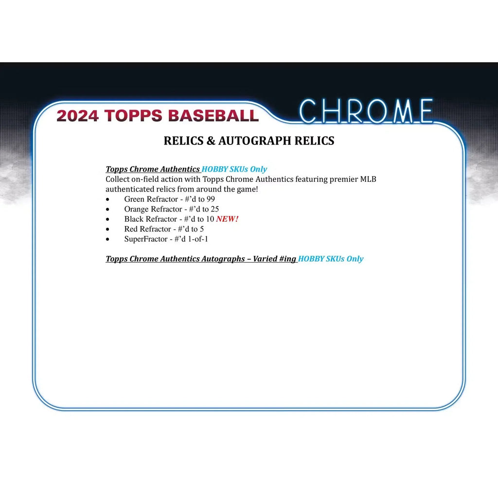 2024 Topps Chrome Baseball Hobby Jumbo 8 Box Case (Ships Sealed Only)
