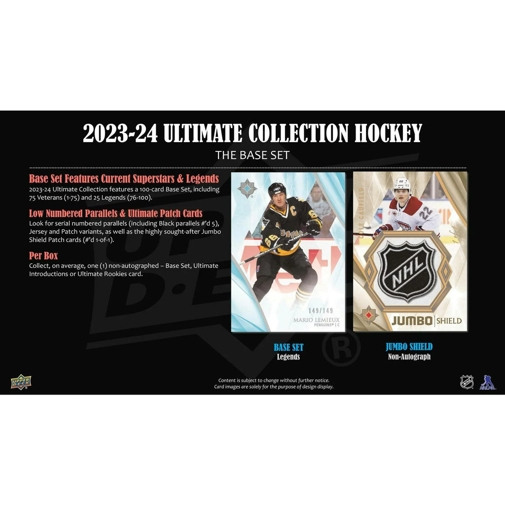 2023 24 Upper Deck Ultimate Collection Hockey Hobby Box (Ships Sealed Only)
