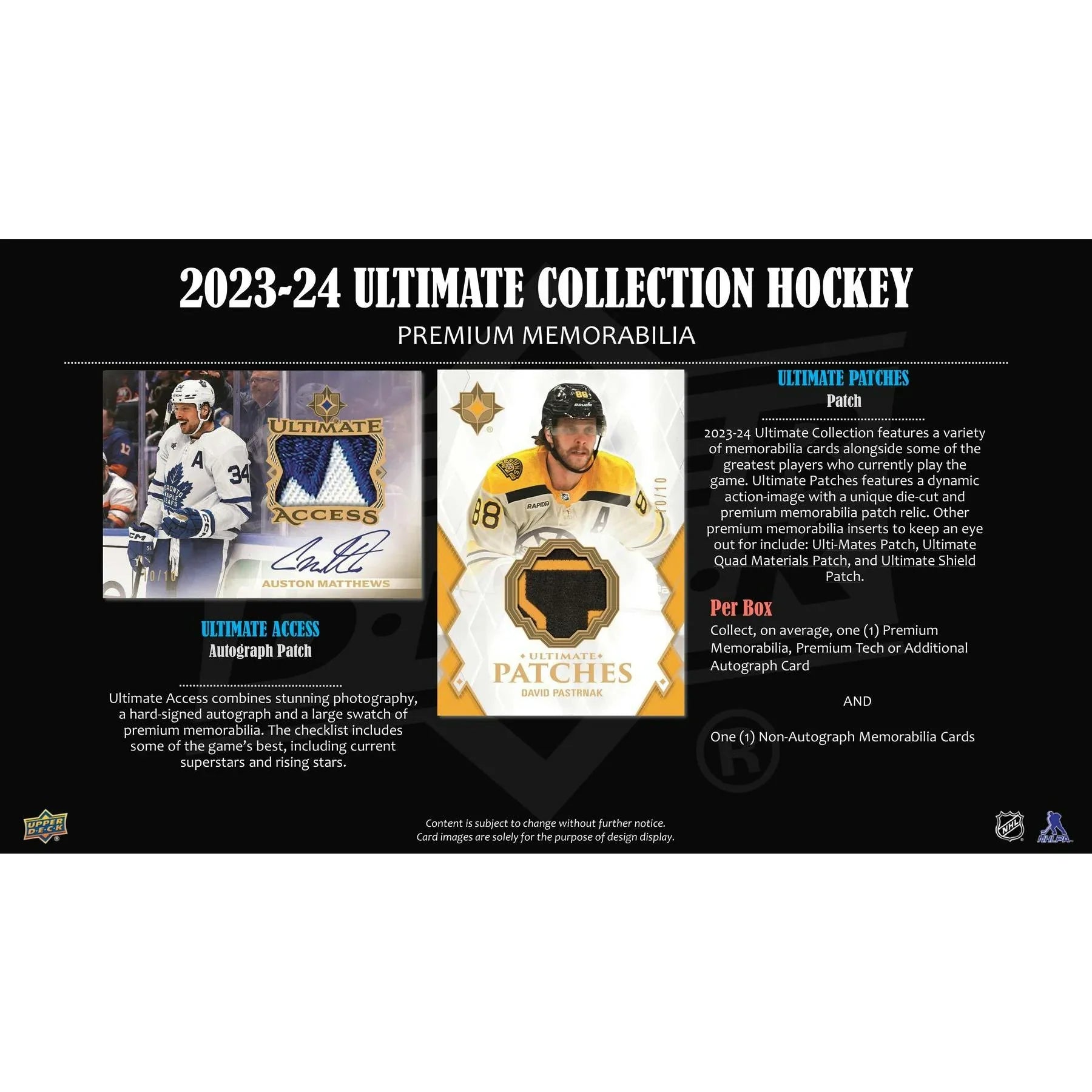 2023 24 Upper Deck Ultimate Collection Hockey Hobby Box (Ships Sealed Only)