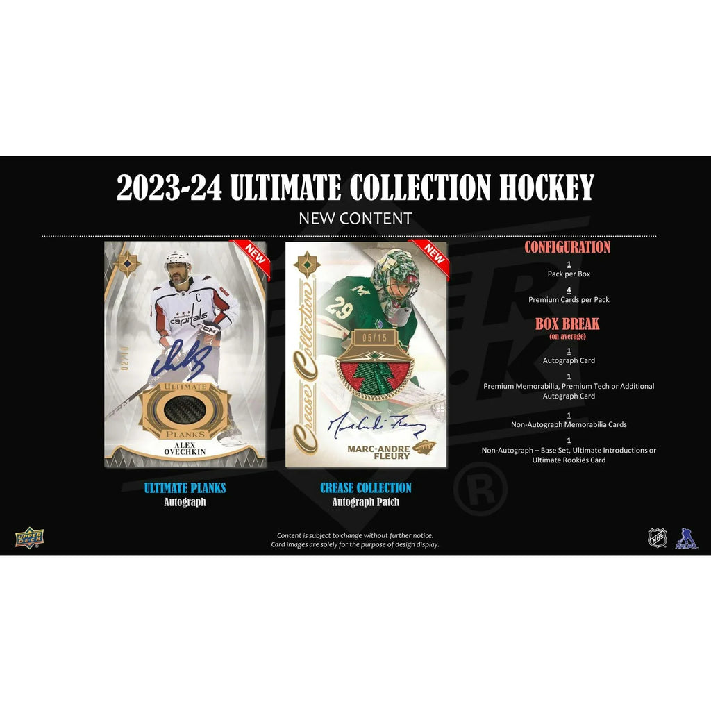 2023 24 Upper Deck Ultimate Collection Hockey Hobby Box (Ships Sealed Only)