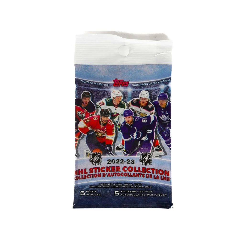 2022 23 Topps NHL Hockey Sticker Collection Hanger Pack Case 25 Stickers 540 Ct (Ships Sealed Only)
