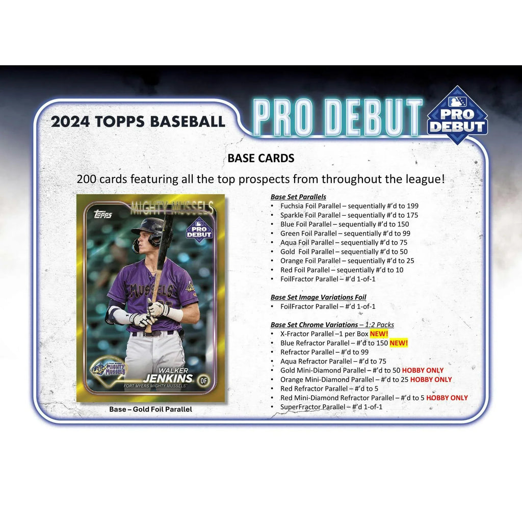 2024 Topps Pro Debut Baseball Hobby 12 Box Case (Ships Sealed Only)