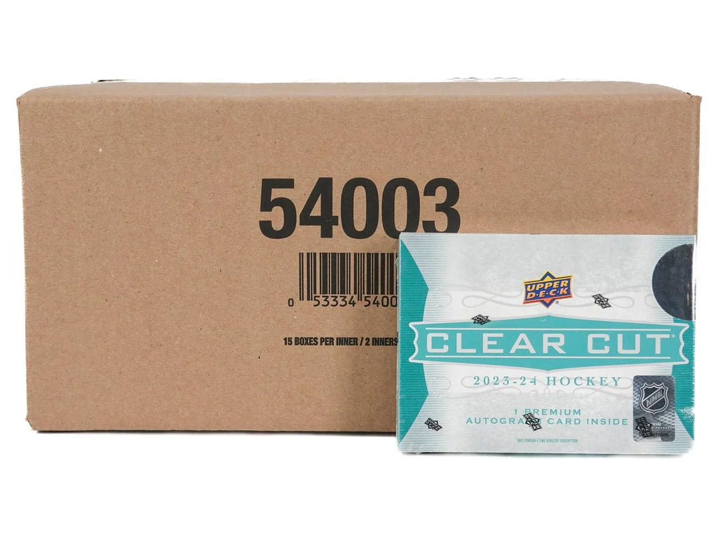 2023 24 Upper Deck Clear Cut Hockey Hobby 30 Box Case (Ships Sealed Only) - D2