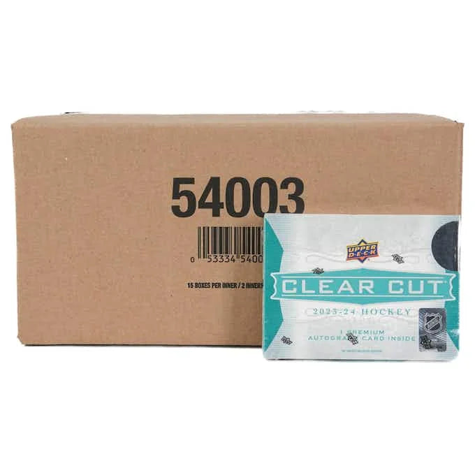 2023 24 Upper Deck Clear Cut Hockey Hobby 30 Box Case (Ships Sealed Only) - D2