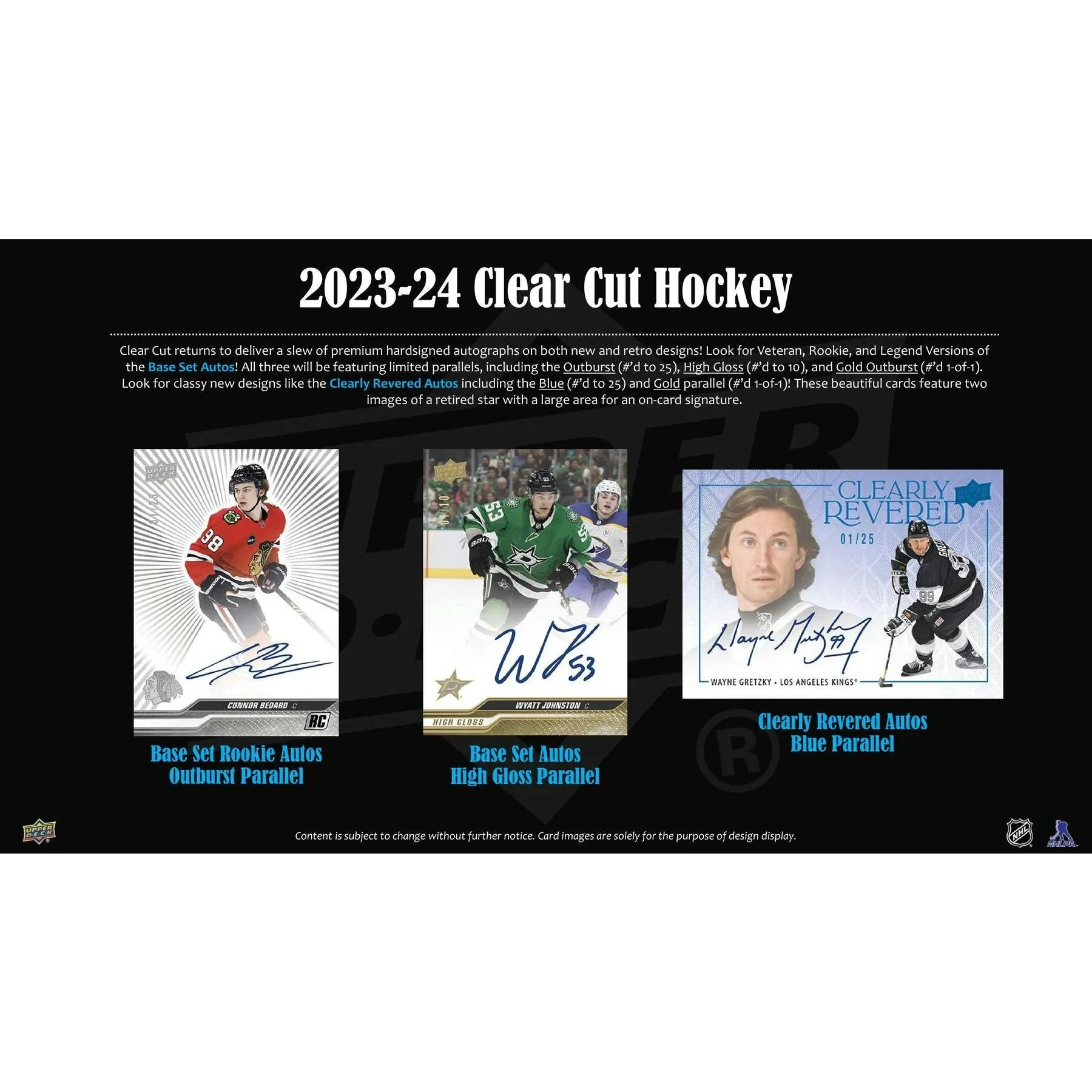 2023 24 Upper Deck Clear Cut Hockey Hobby 30 Box Case (Ships Sealed Only) - D2
