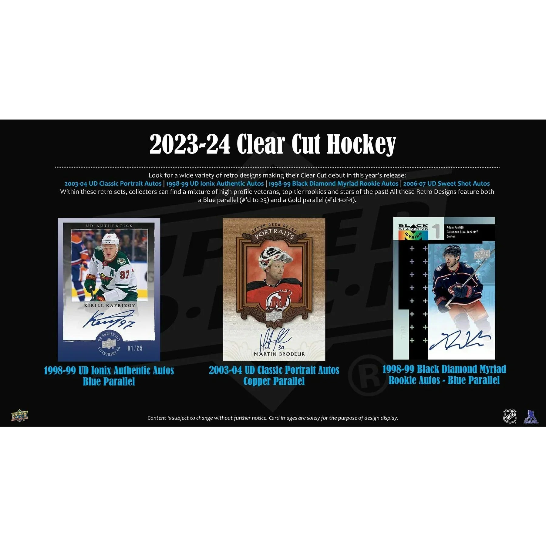2023 24 Upper Deck Clear Cut Hockey Hobby 30 Box Case (Ships Sealed Only) - D2