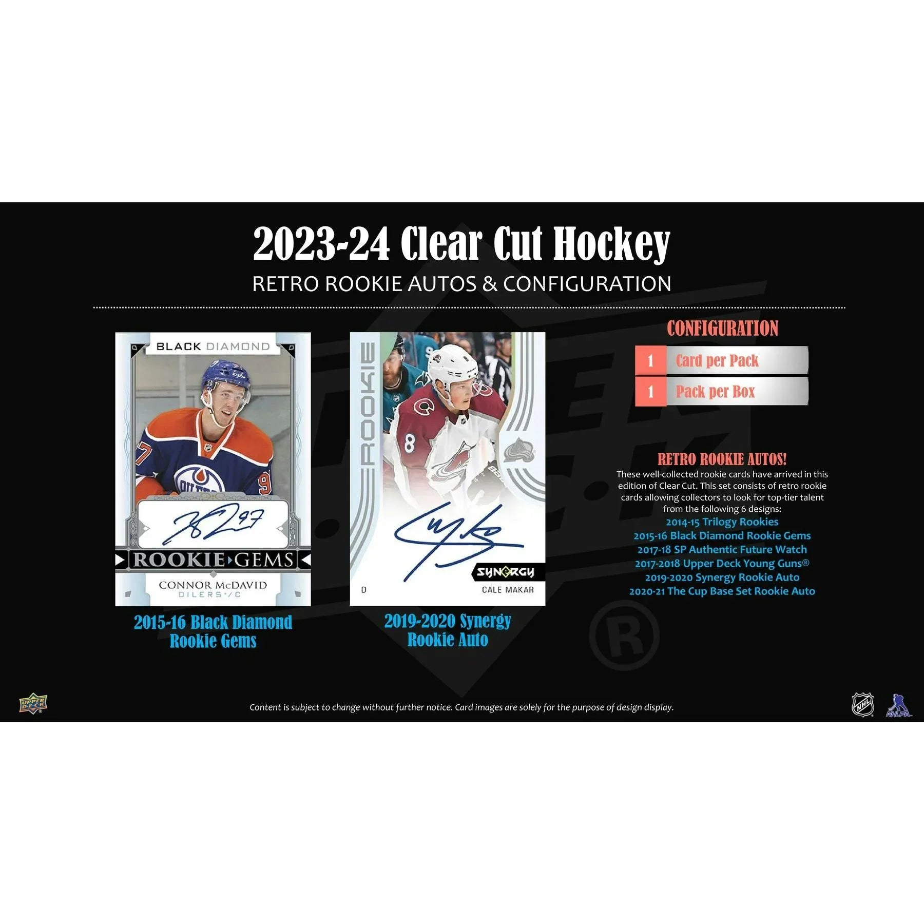 2023 24 Upper Deck Clear Cut Hockey Hobby 30 Box Case (Ships Sealed Only) - D2