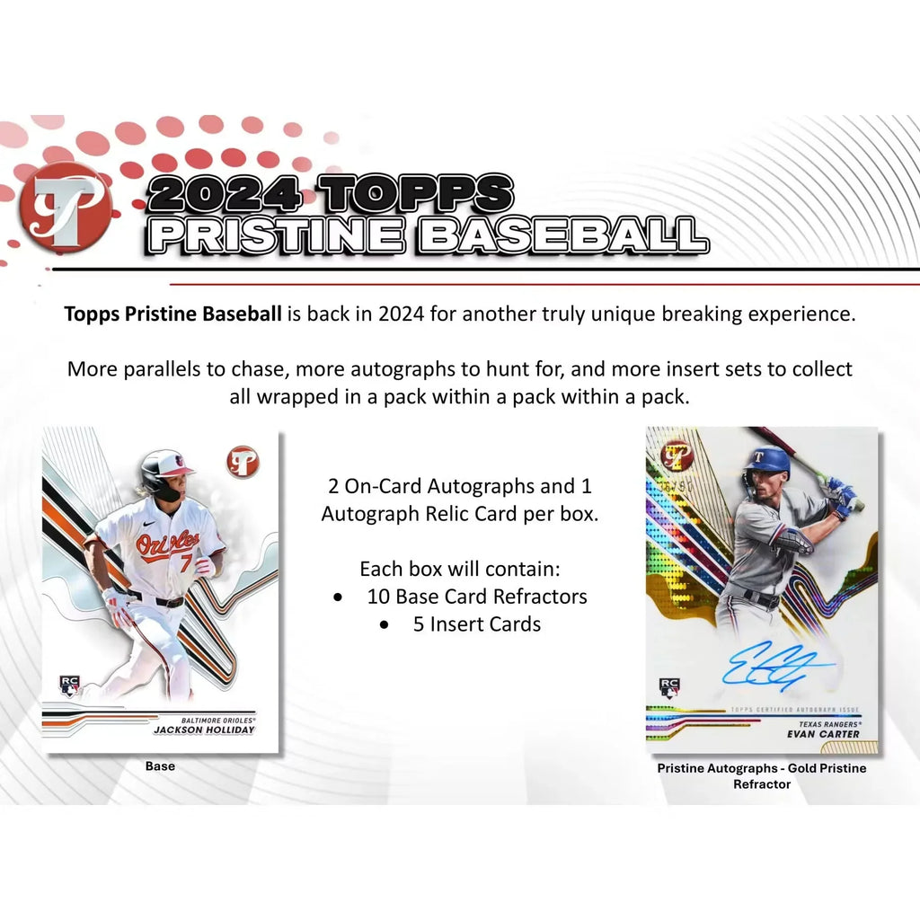 2024 Topps Pristine Baseball Hobby Box (Ships Sealed Only)
