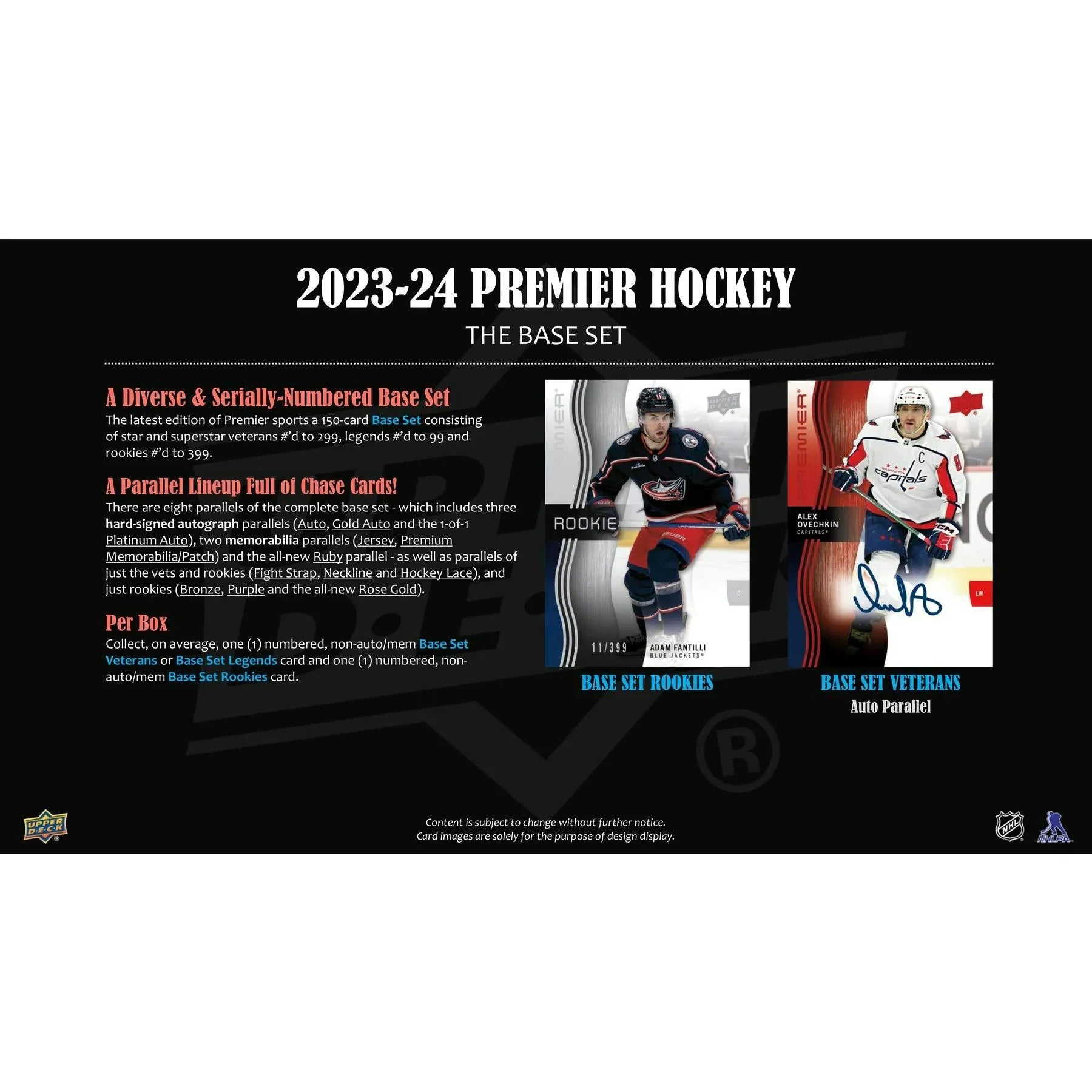 2023 24 Upper Deck Premier Hockey Hobby Box (Ships Sealed Only)