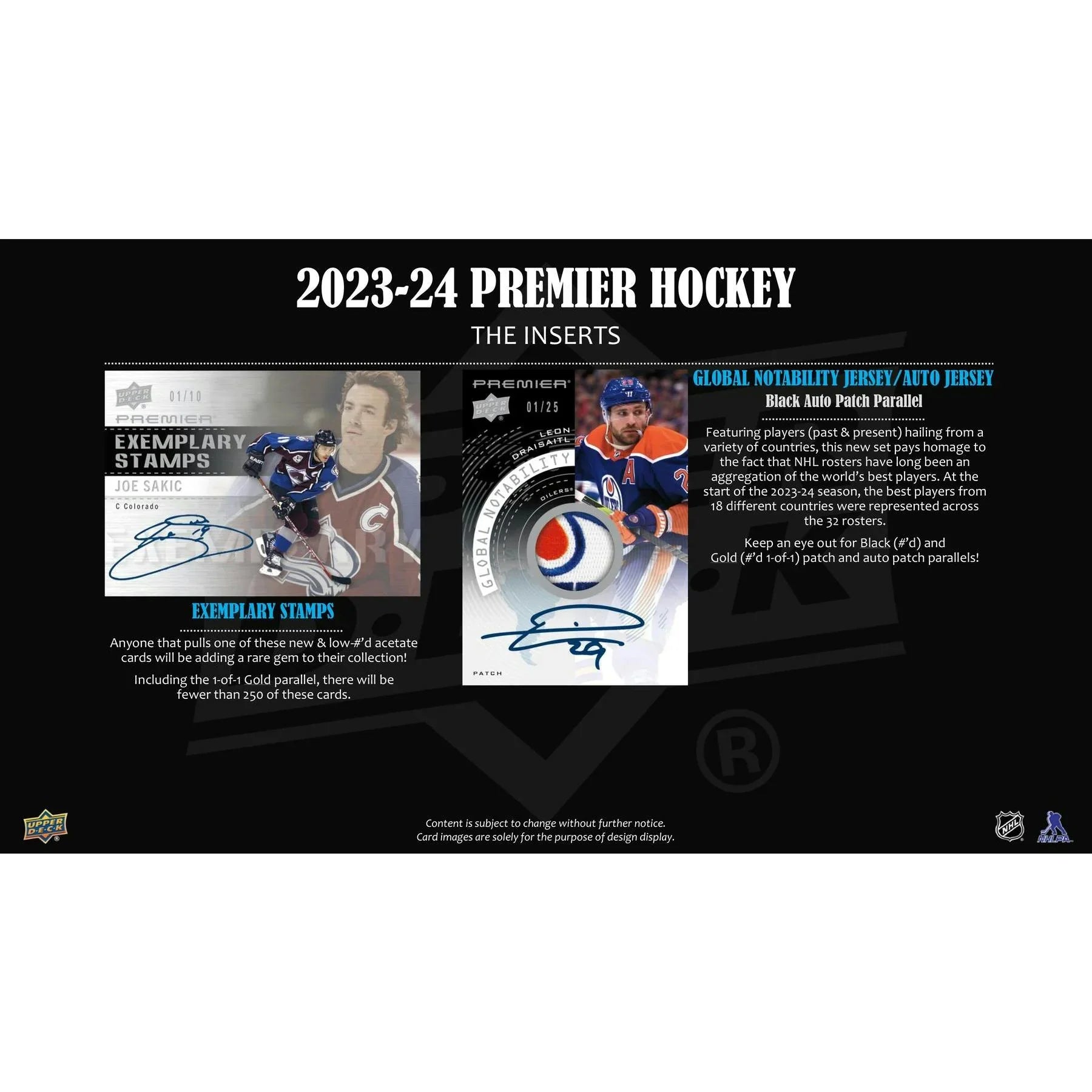 2023 24 Upper Deck Premier Hockey Hobby Box (Ships Sealed Only)