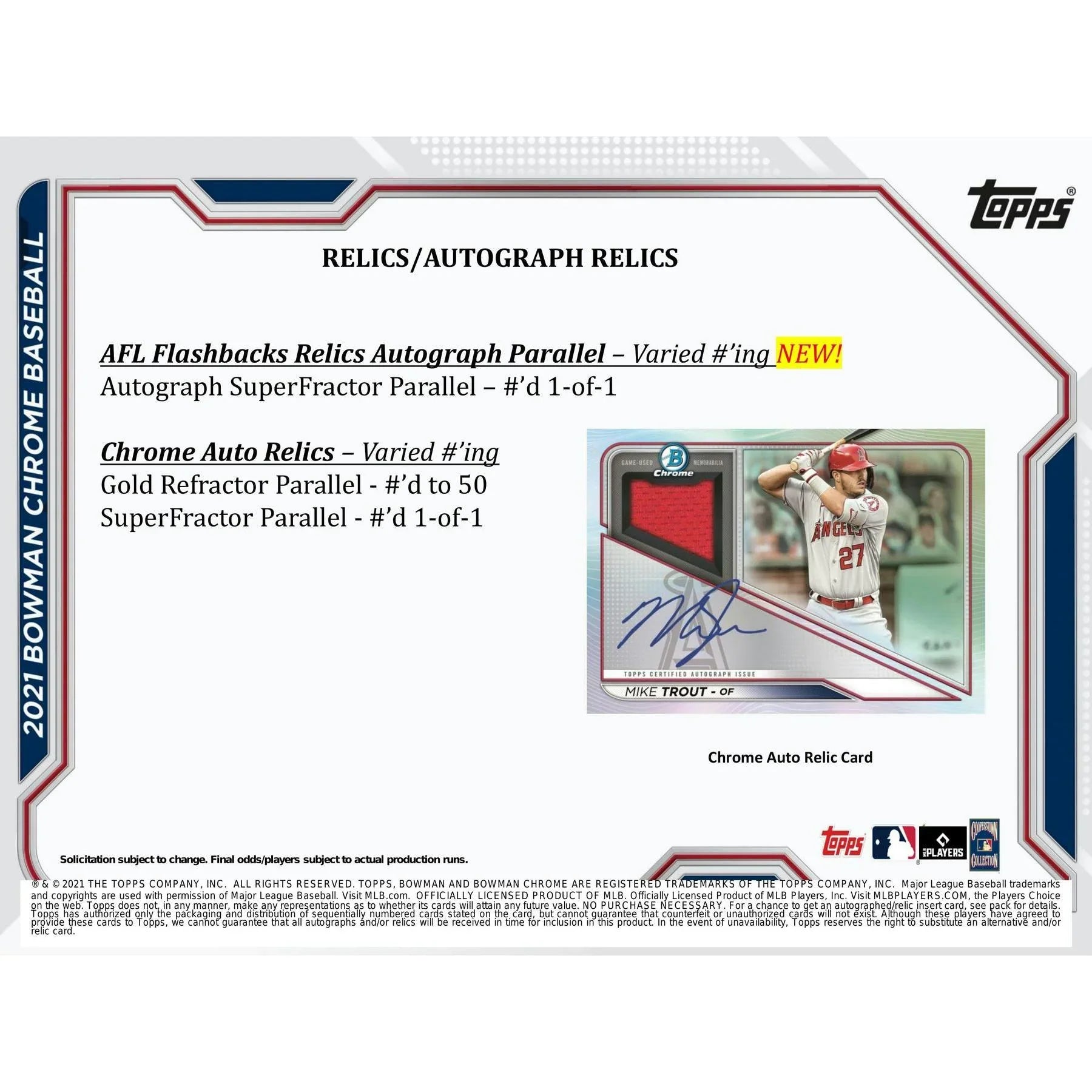2021 Bowman Chrome Baseball HTA Choice Box (Ships Sealed Only) - D