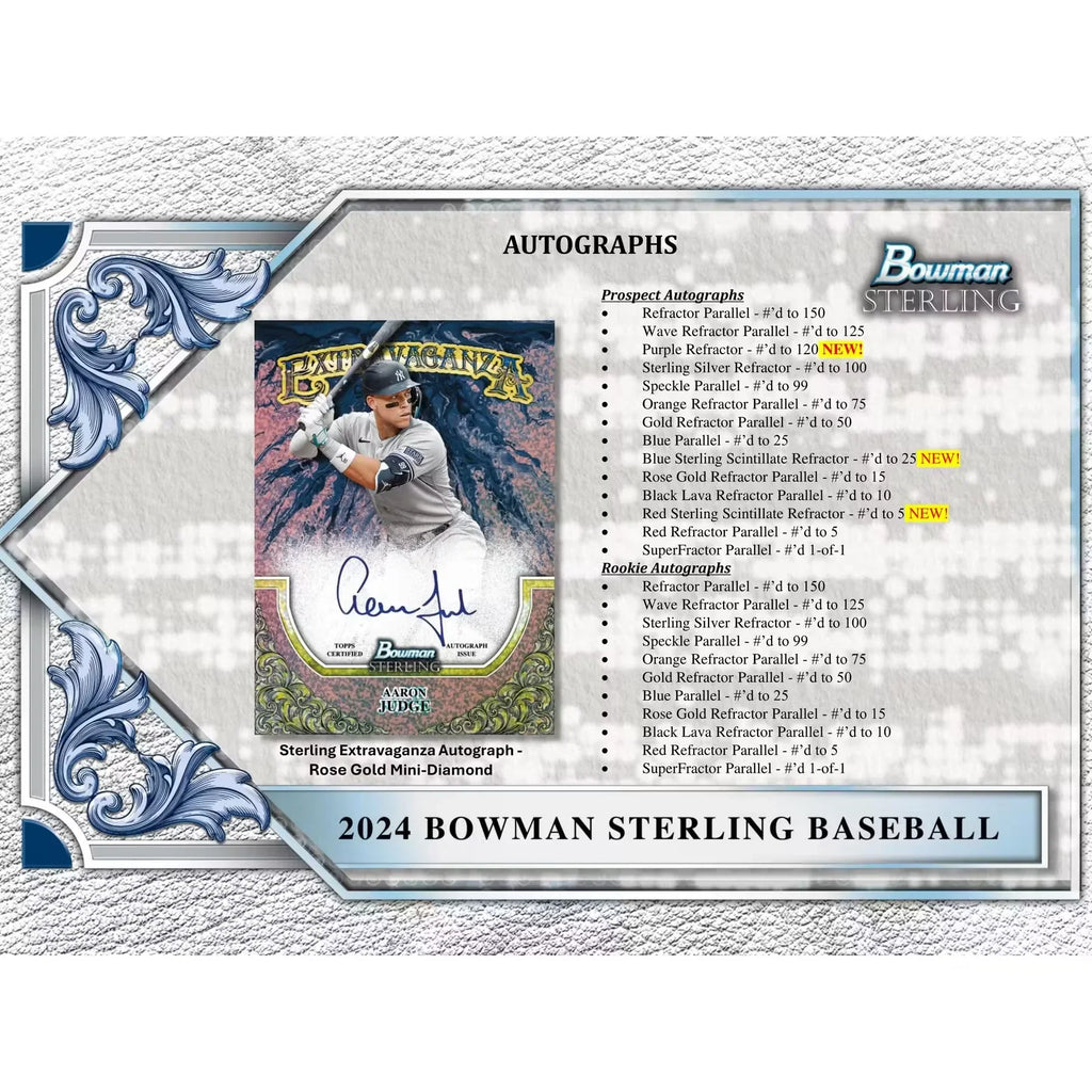 2024 Bowman Sterling Baseball Hobby Box (Ships Sealed Only)