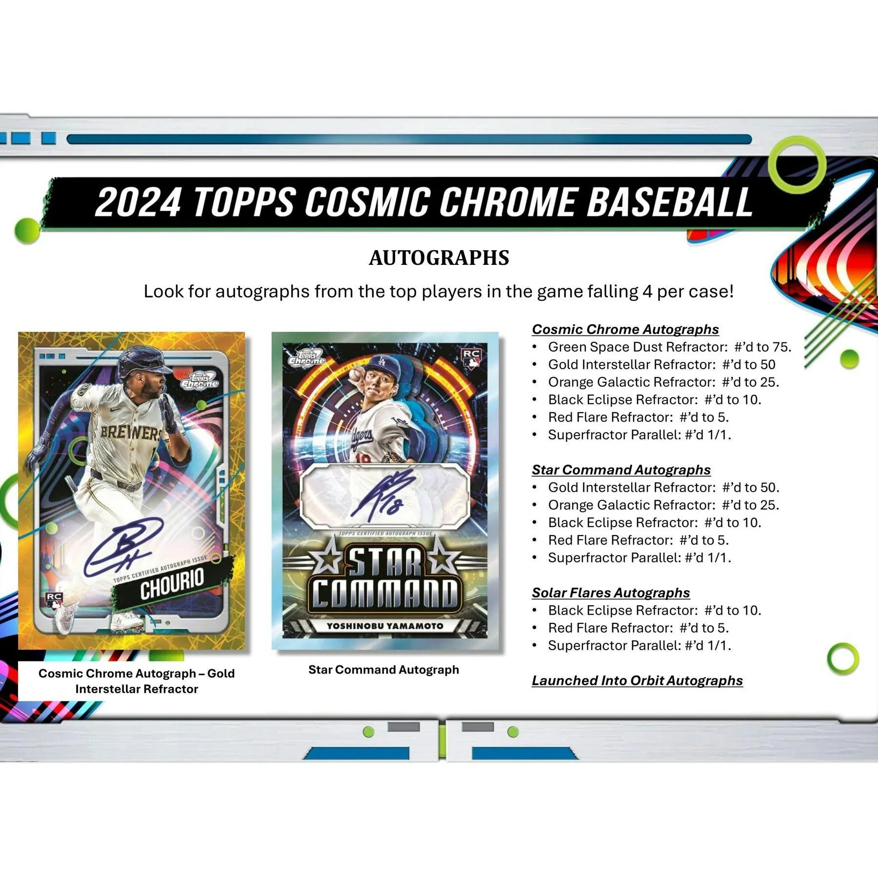 2024 Topps Cosmic Chrome Baseball Hobby Box (Ships Sealed Only)
