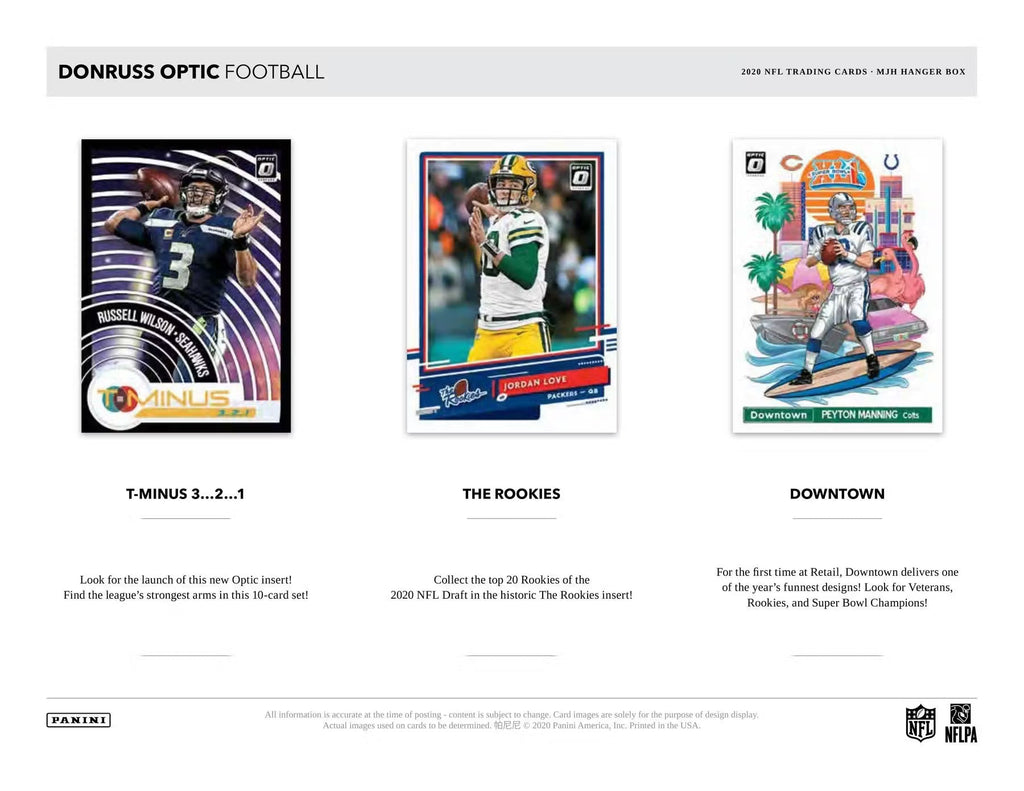 2020 Panini Donruss Optic Football Hanger Trading Cards