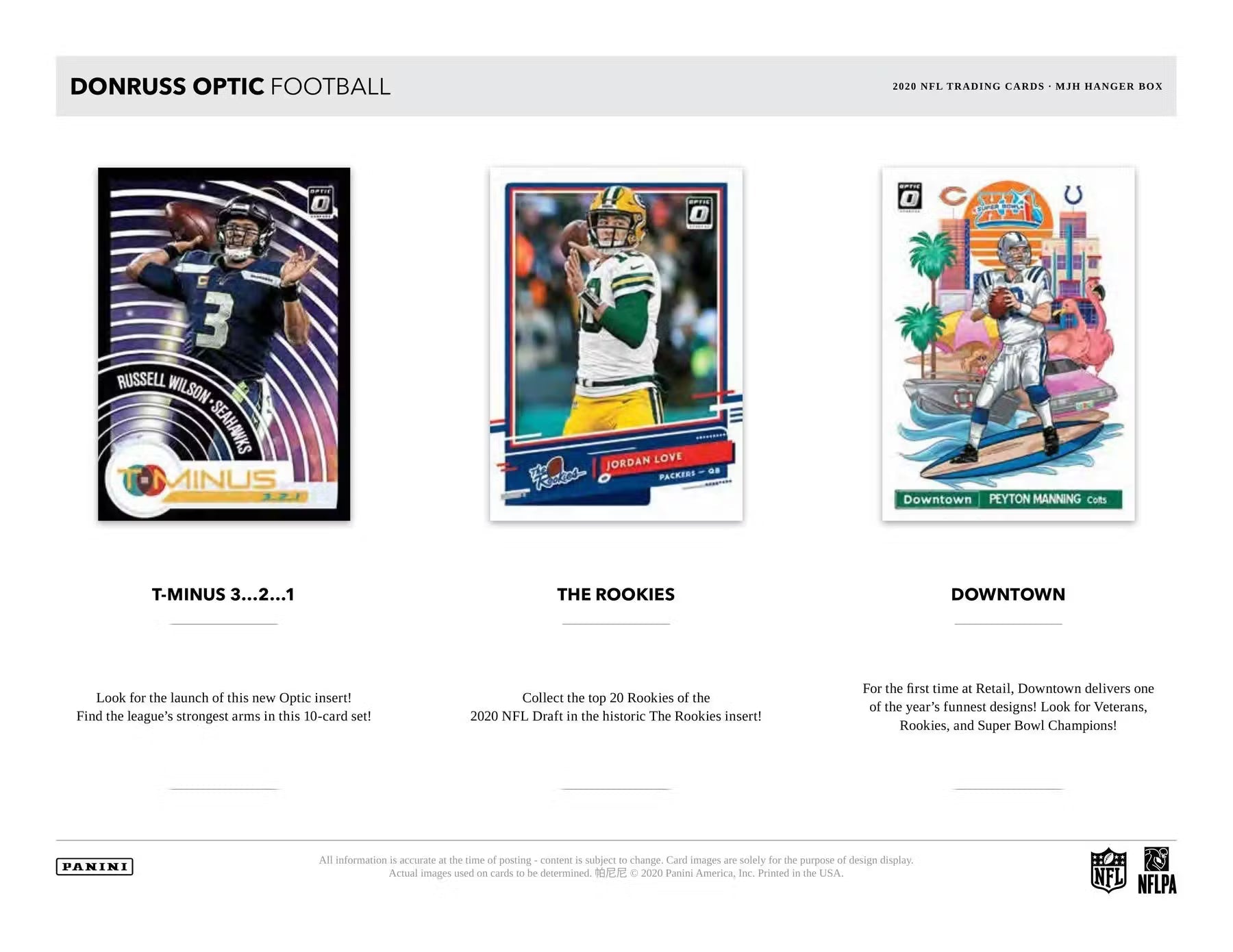 2020 Panini Donruss Optic Football Hanger Trading Cards