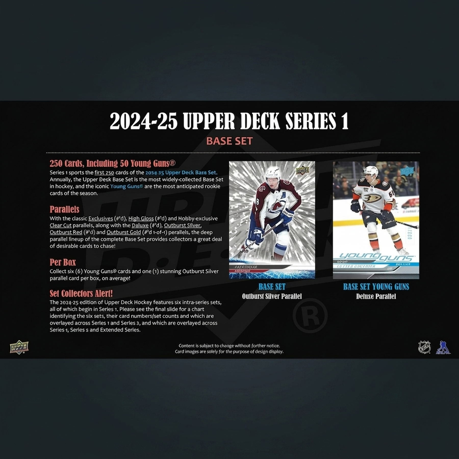 2024 25 Upper Deck Series 1 Hockey Hobby 12 Box Case (Ships Sealed Only)