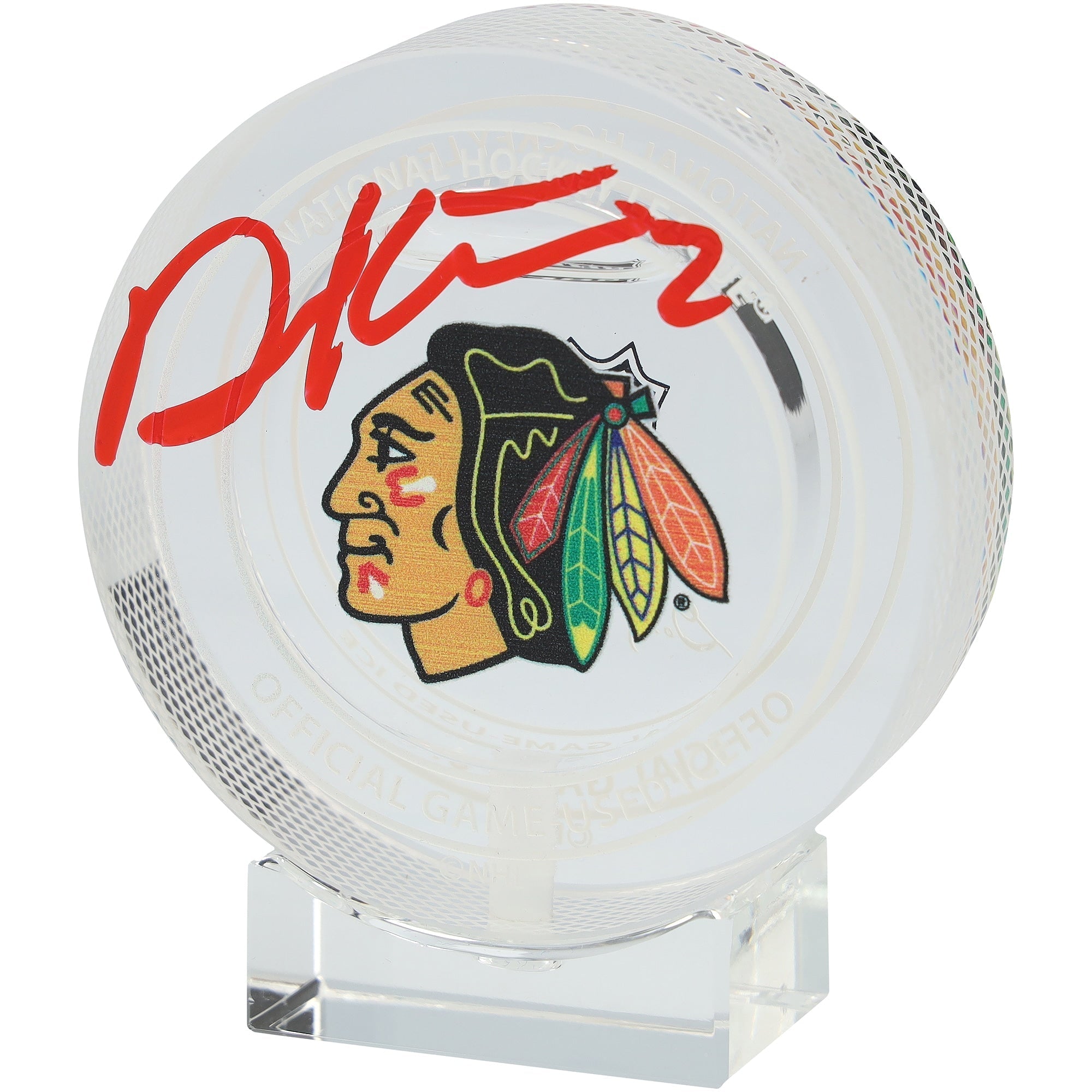 Duncan Keith Chicago Blackhawks Autographed Fanatics Authentic Crystal Puck - Filled with Ice from the 2023-24 Season