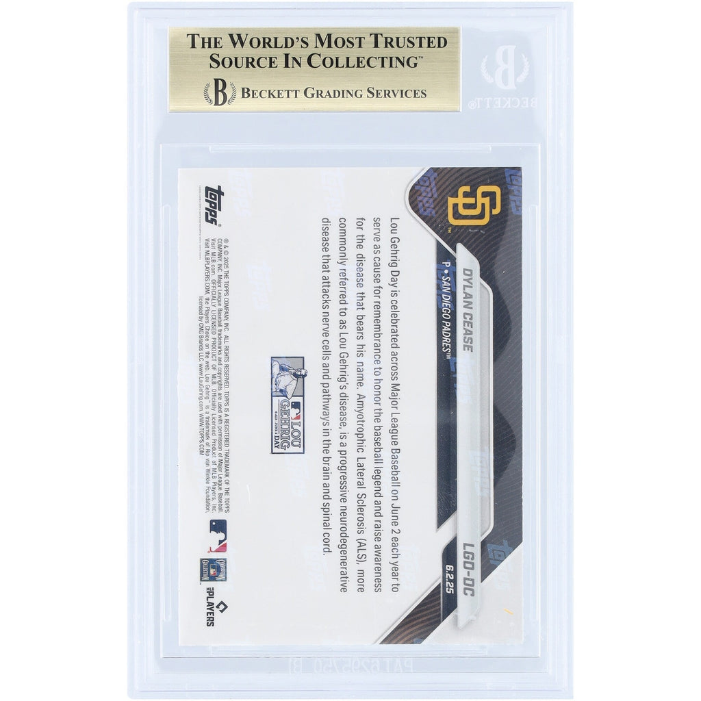 Dylan Cease San Diego Padres 2025 Topps Now Lou Gehrig Day #LGD-DC BGS Authenticated 9.5 Card