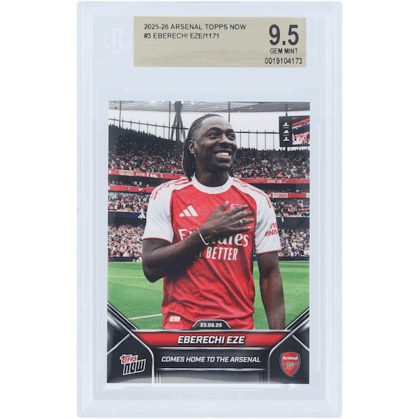Eberechi Eze Arsenal 2025-26 Topps Now Comes Home to the Arsenal #3 BGS Authenticated 9.5 Card