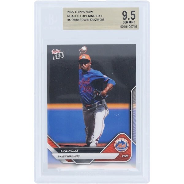 Edwin DÃ­az New York Mets 2025 Topps Now Road to Opening Day #OD-180 BGS Authenticated 9.5 Card