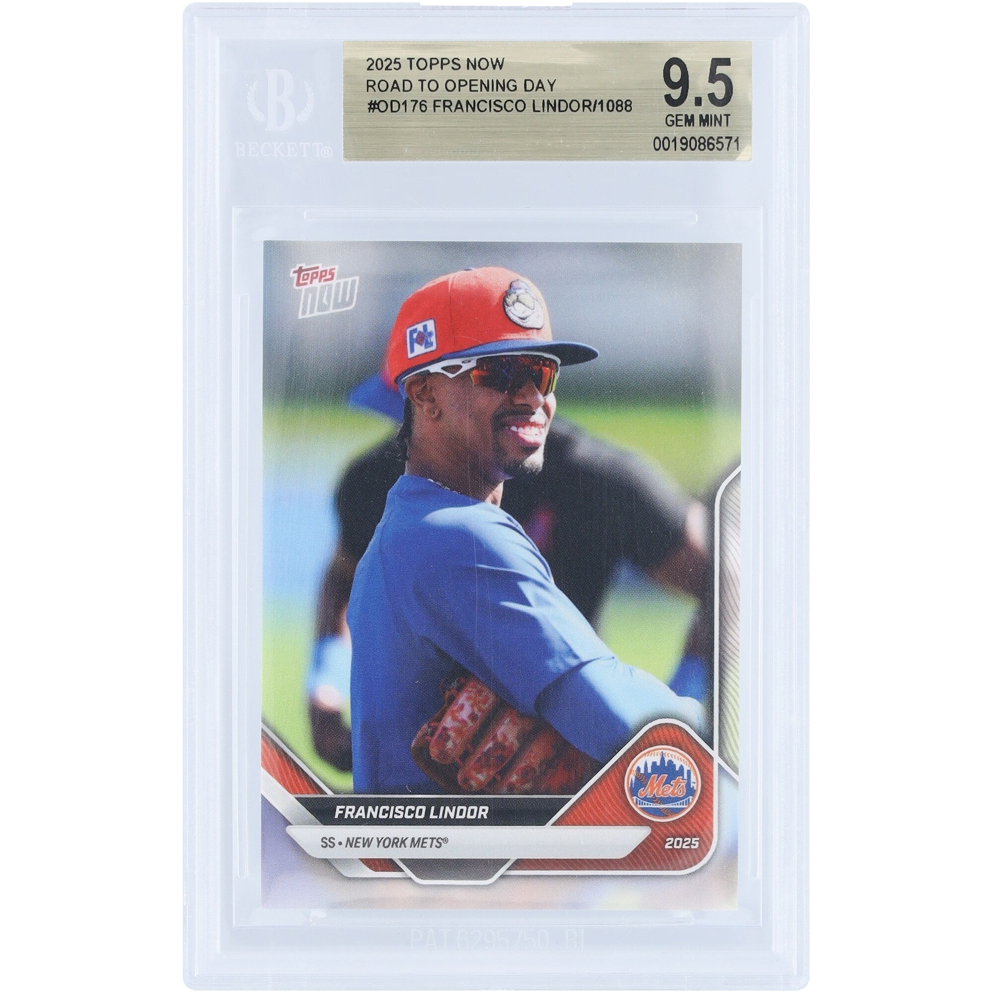 Francisco Lindor New York Mets 2025 Topps Now Road to Opening Day #OD-176 BGS Authenticated 9.5 Card