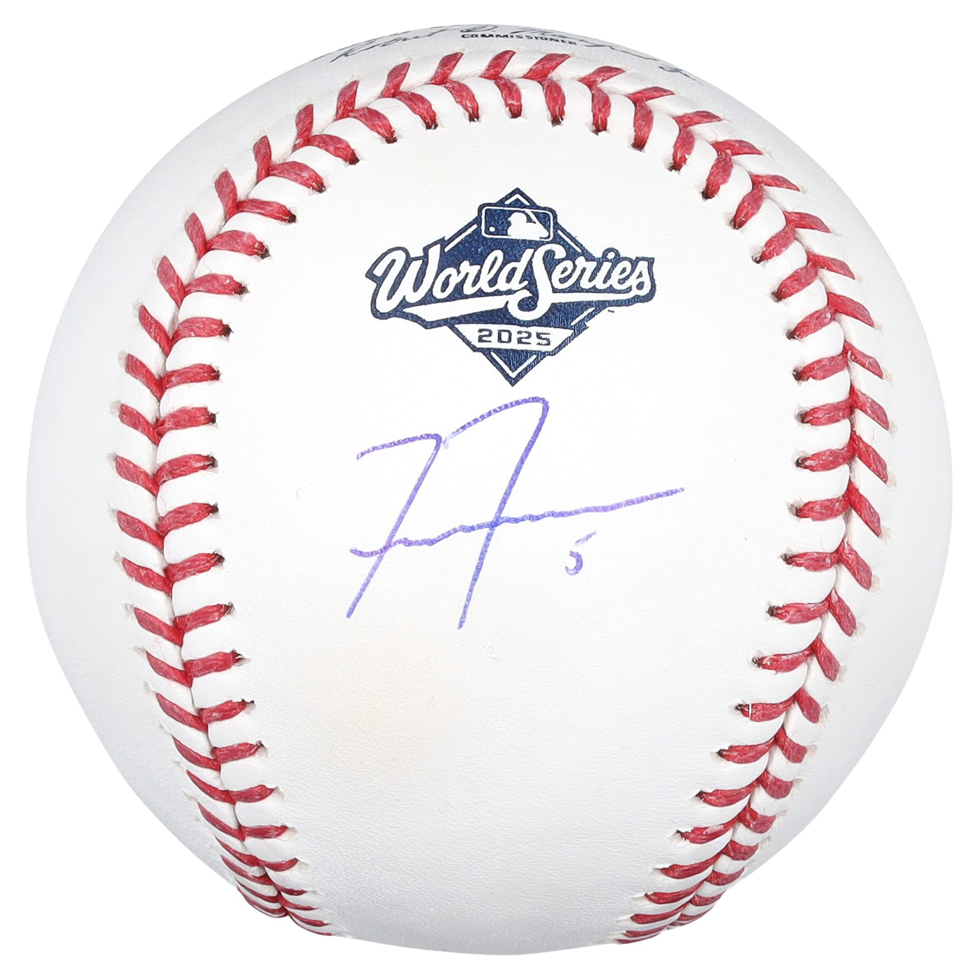 Freddie Freeman Los Angeles Dodgers Autographed Fanatics Authentic 2025 World Series Logo Baseball