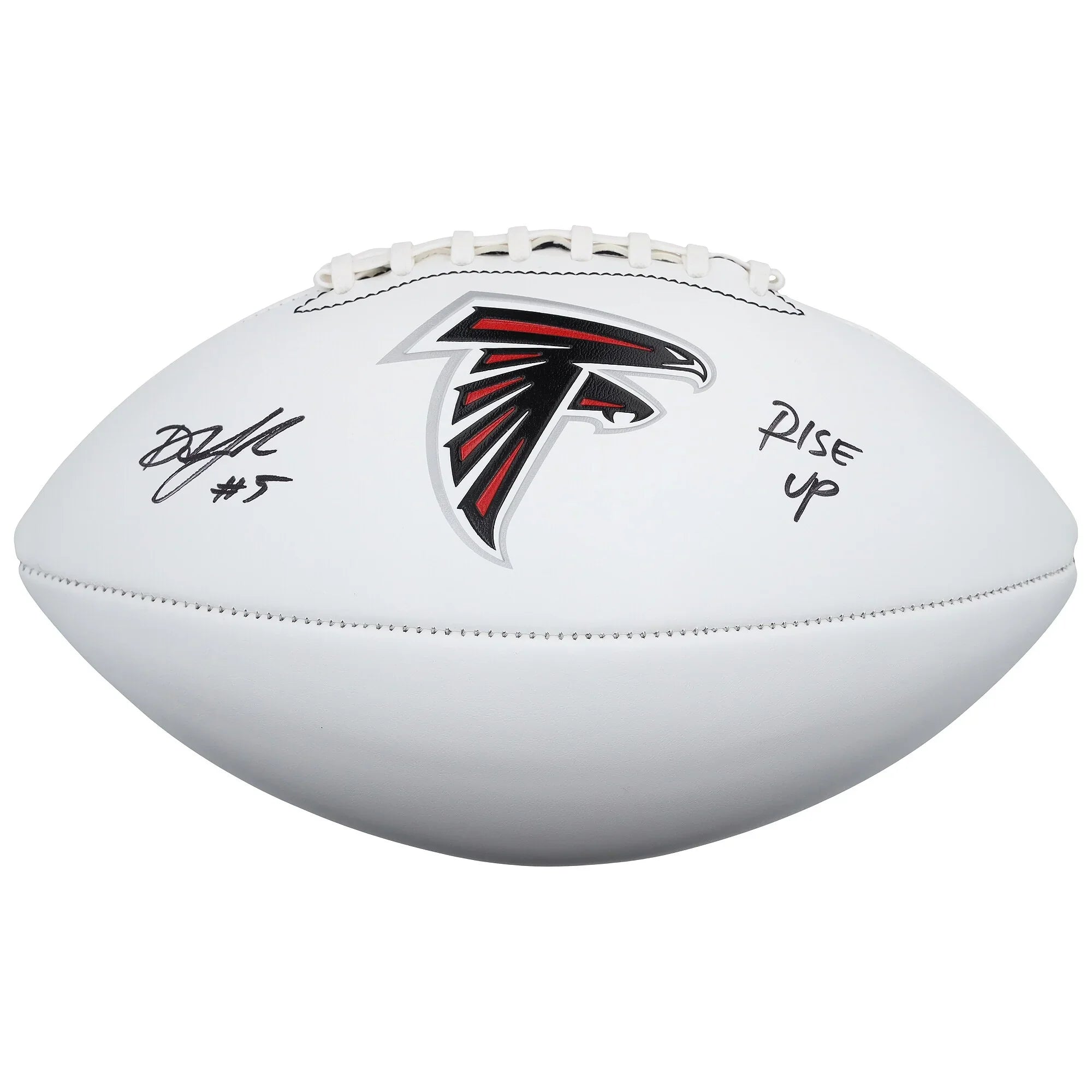 Drake London Signed Falcons Football | Rise Up Inscription