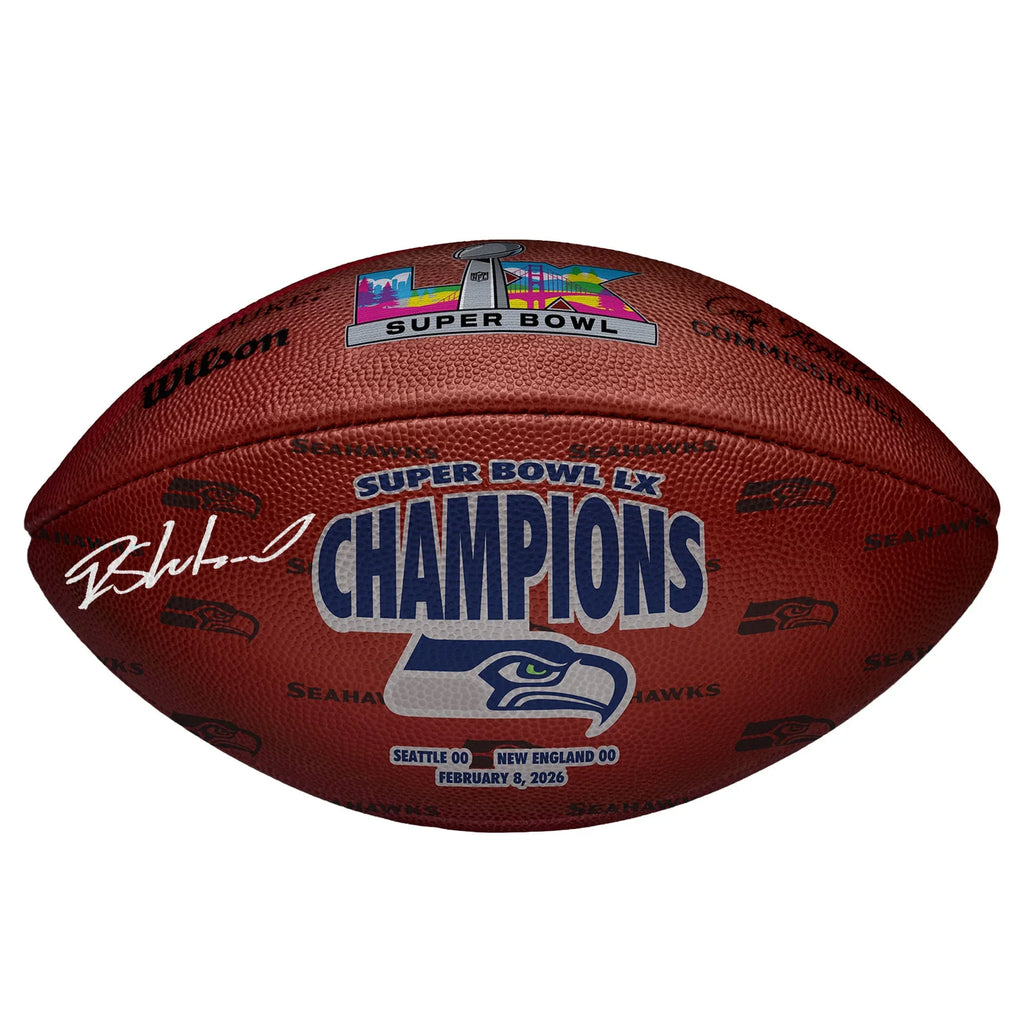 Rashid Shaheed Signed Super Bowl LX Champions Football | Seattle Seahawks