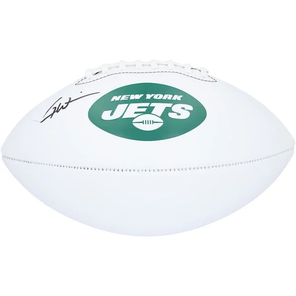 Garrett Wilson Signed Jets Football White Panel