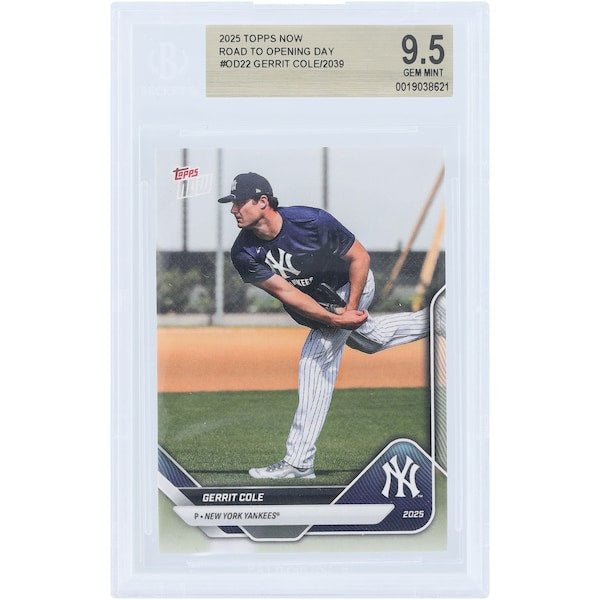 Gerrit Cole New York Yankees 2025 Topps Now Road to Opening Day #OD-22 BGS Authenticated 9.5 Card
