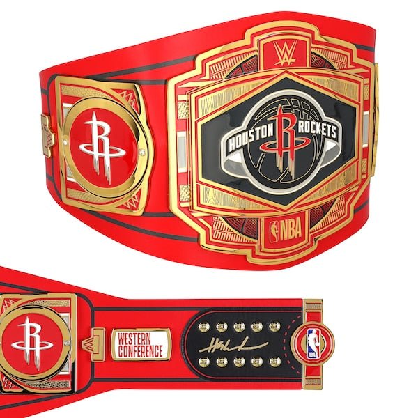Hakeem Olajuwon Houston Rockets Autographed Fanatics Authentic WWE Legacy Title Belt