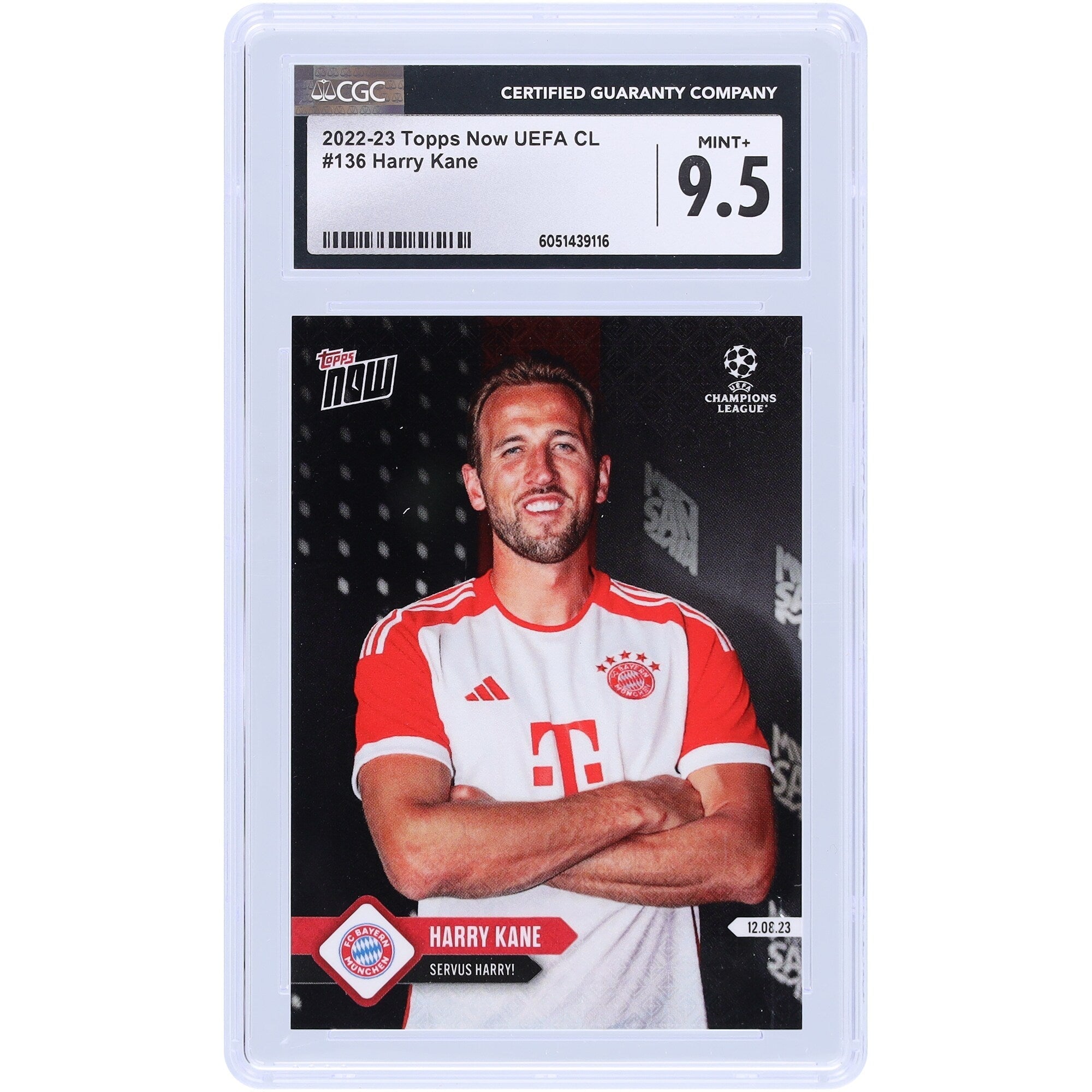 Harry Kane Bayern Munich 2022-23 Topps Now UEFA Servus Harry! #136 CGC Authenticated 9.5 Card