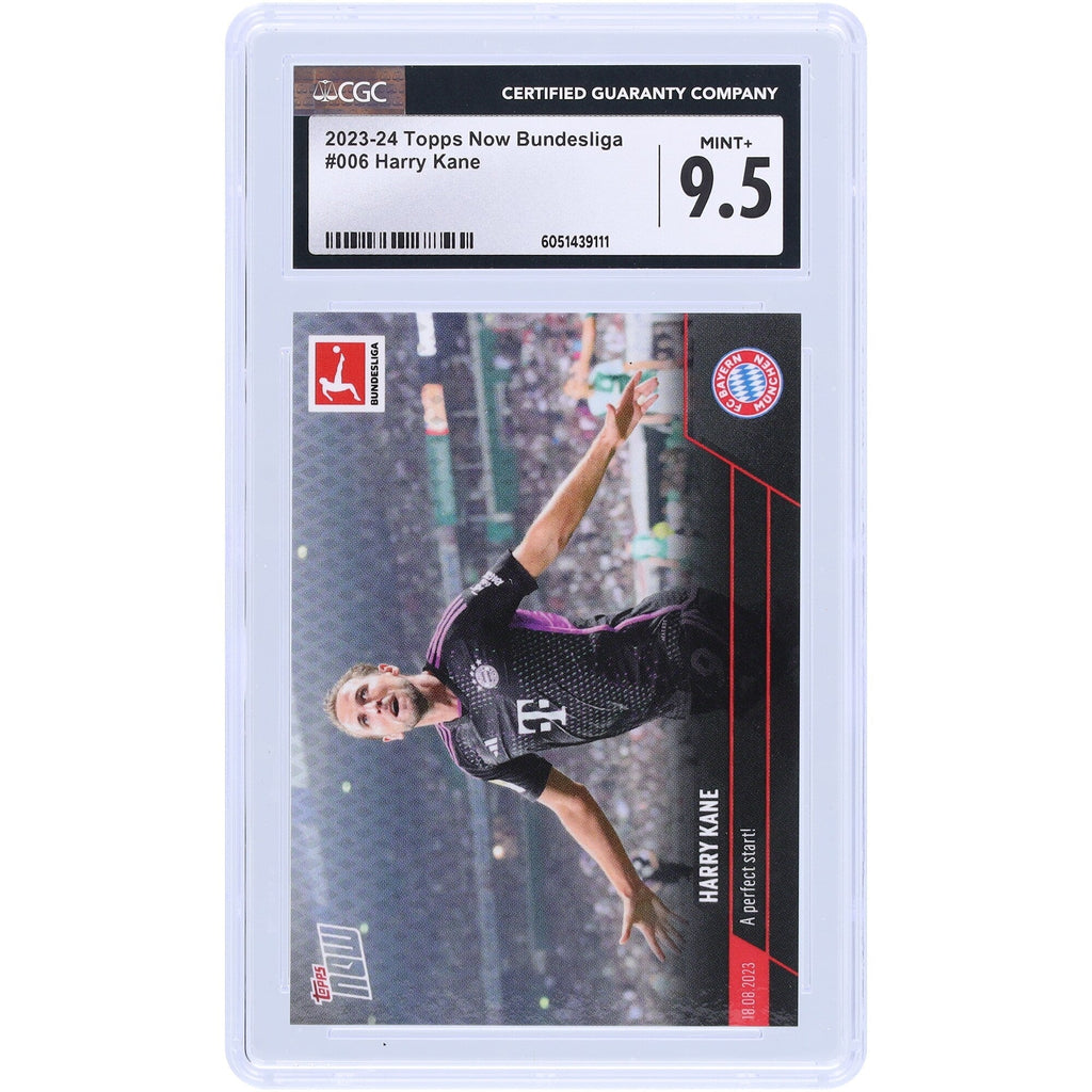 Harry Kane Bayern Munich 2023-24 Topps Now UEFA A Perfect Start! #6 CGC Authenticated 9.5 Card