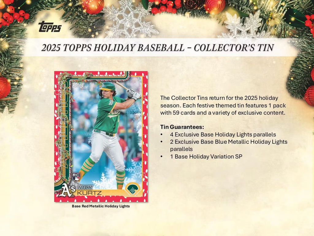 2025 Topps Baseball Holiday Tin Trading Cards