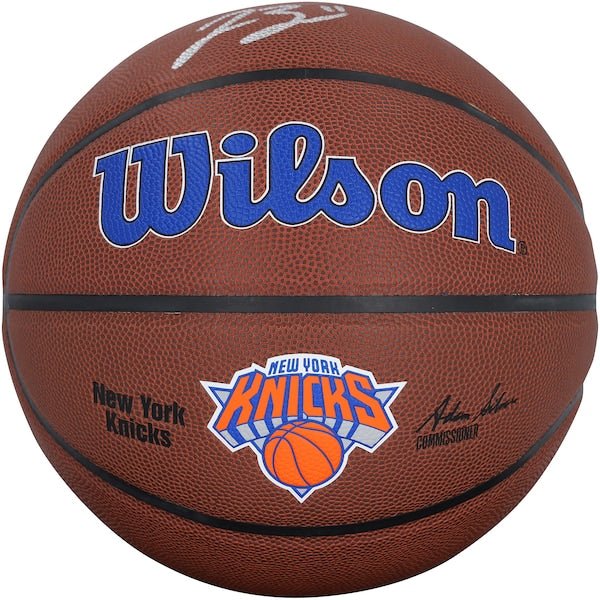 Jalen Brunson New York Knicks Autographed Fanatics Authentic Wilson Alliance Team Logo Basketball