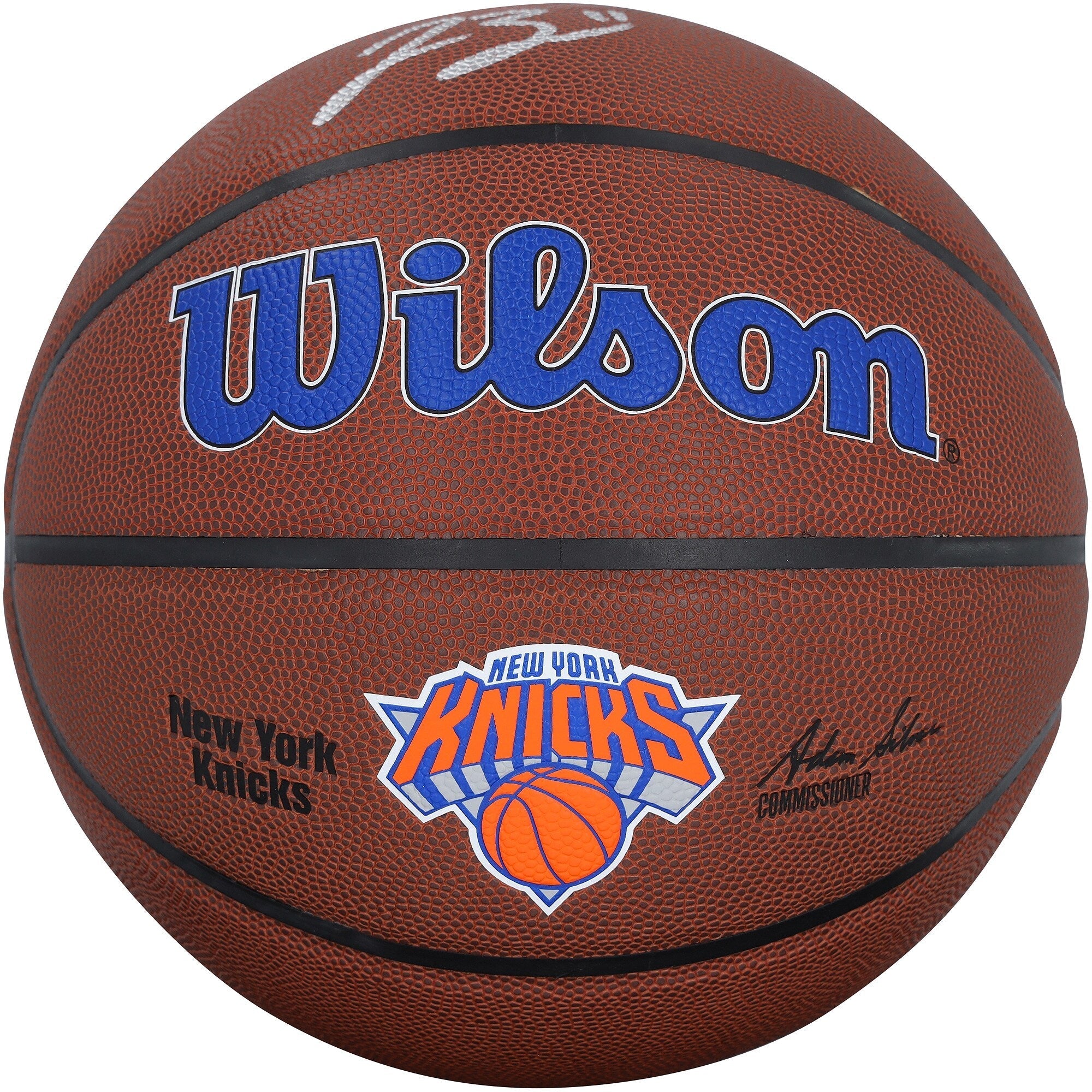 Jalen Brunson New York Knicks Autographed Fanatics Authentic Wilson Alliance Team Logo Basketball