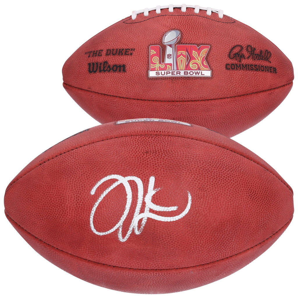 Jalen Hurts Philadelphia Eagles Autographed Fanatics Authentic Super Bowl LIX Wilson Duke Football