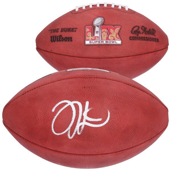 Jalen Hurts Philadelphia Eagles Autographed Fanatics Authentic Super Bowl LIX Wilson Duke Football