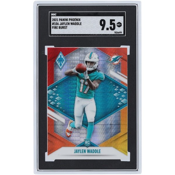 Jaylen Waddle Miami Dolphins 2021 Panini Phoenix Fire Burst #106 SGC Authenticated 9.5 Rookie Card