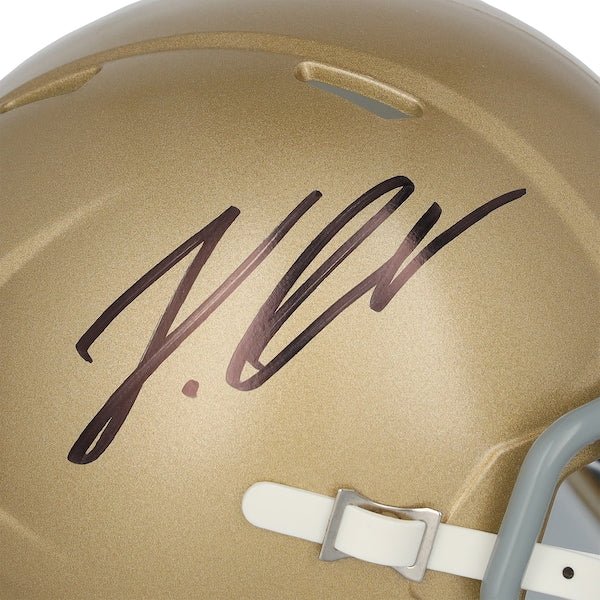 Jeremiyah Love Notre Dame Fighting Irish Autographed Fanatics Authentic Riddell Speed Mini Helmet