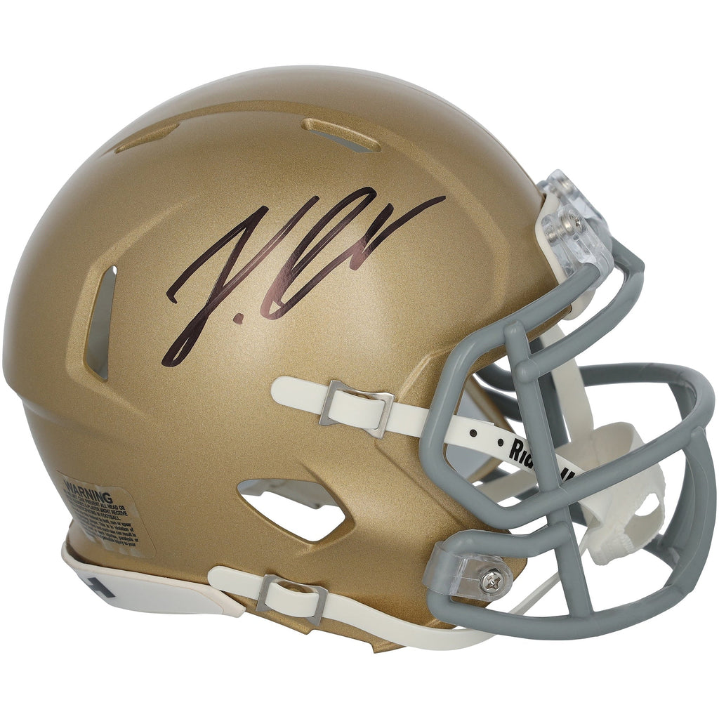 Jeremiyah Love Notre Dame Fighting Irish Autographed Fanatics Authentic Riddell Speed Mini Helmet