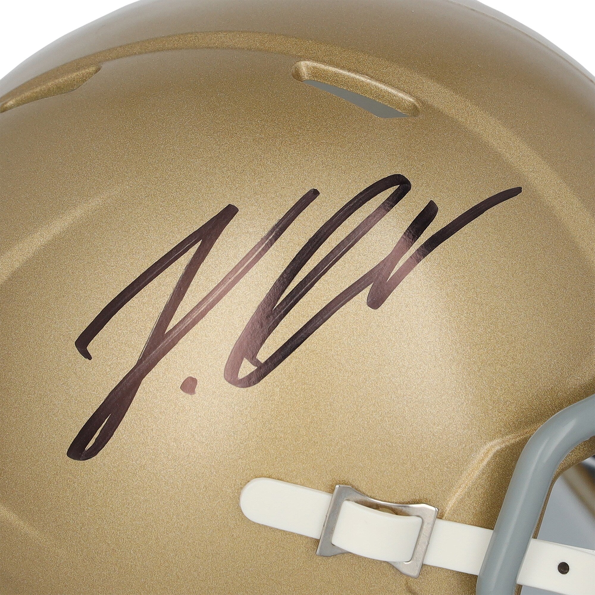 Jeremiyah Love Notre Dame Fighting Irish Autographed Fanatics Authentic Riddell Speed Mini Helmet