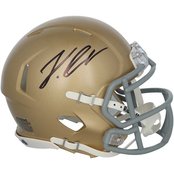 Jeremiyah Love Notre Dame Fighting Irish Autographed Fanatics Authentic Riddell Speed Mini Helmet