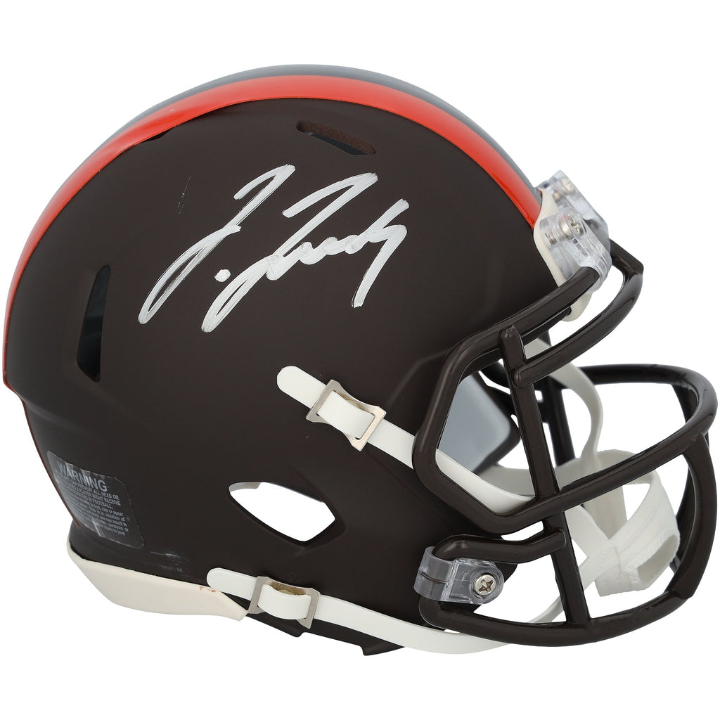 Jerry Jeudy Cleveland Browns Autographed Fanatics Authentic Riddell 2025 Alternate Speed Mini Helmet