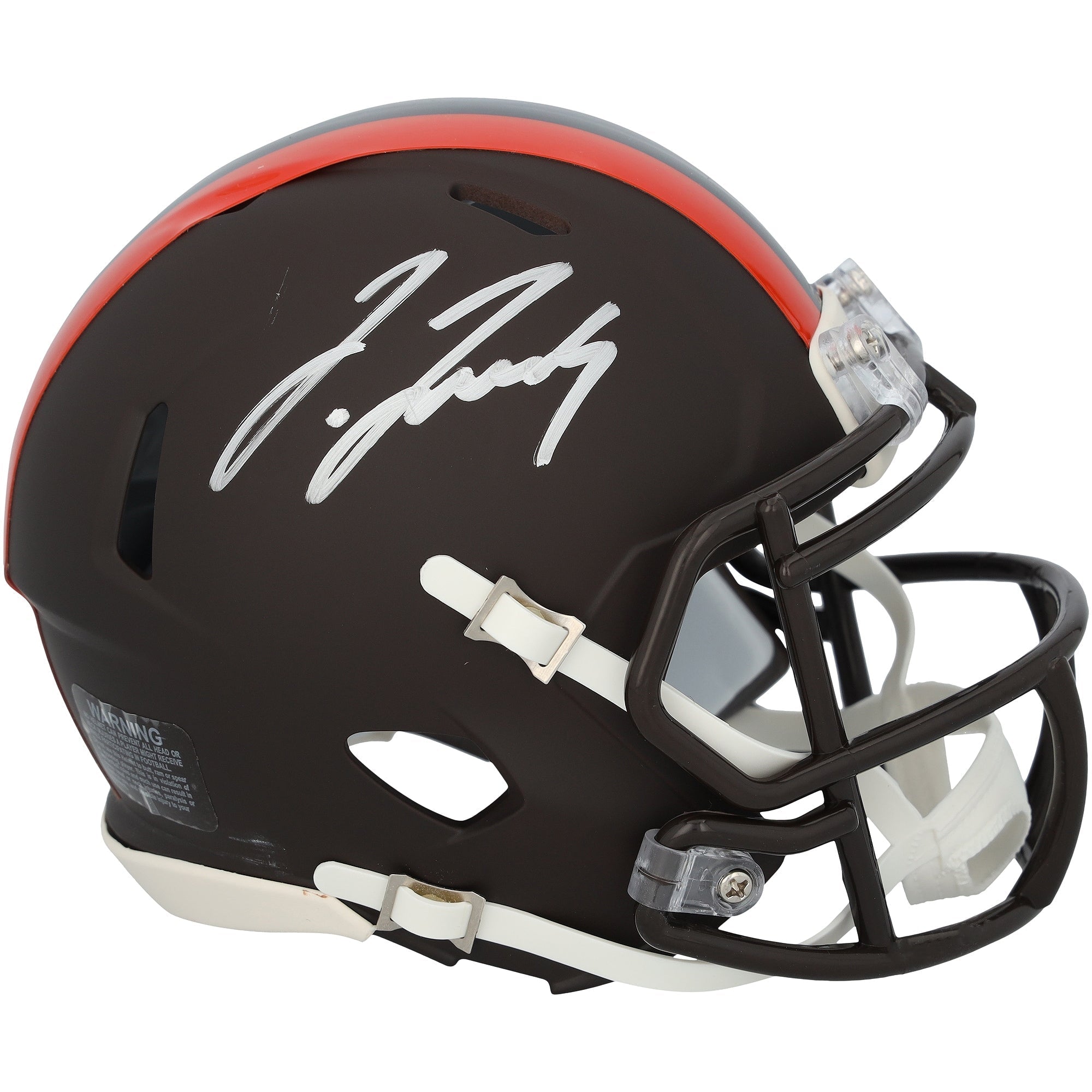 Jerry Jeudy Cleveland Browns Autographed Fanatics Authentic Riddell 2025 Alternate Speed Mini Helmet