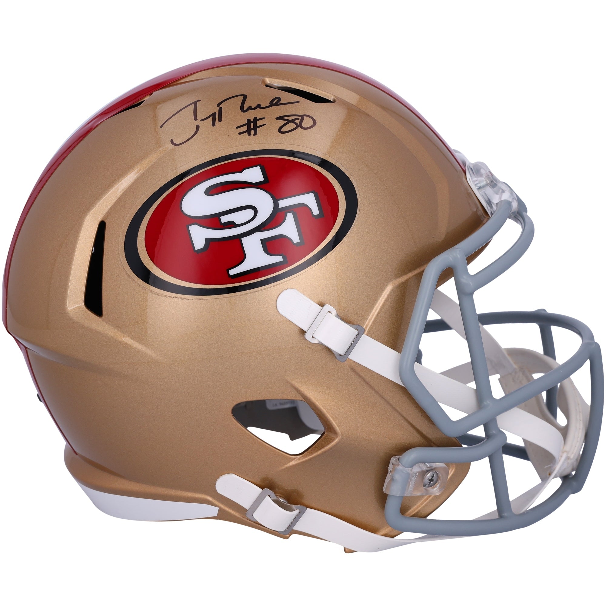 Jerry Rice San Francisco 49ers Autographed Fanatics Authentic Riddell Speed Replica Helmet